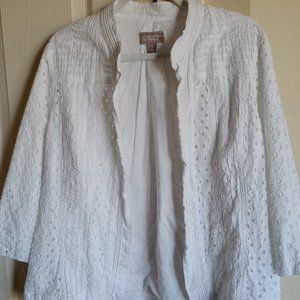 Cotton white eyelet jacket